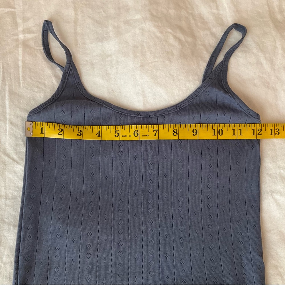 Skall Studio edie pointelle organic cotton cami tank top xs blue - Picture 7 of 8